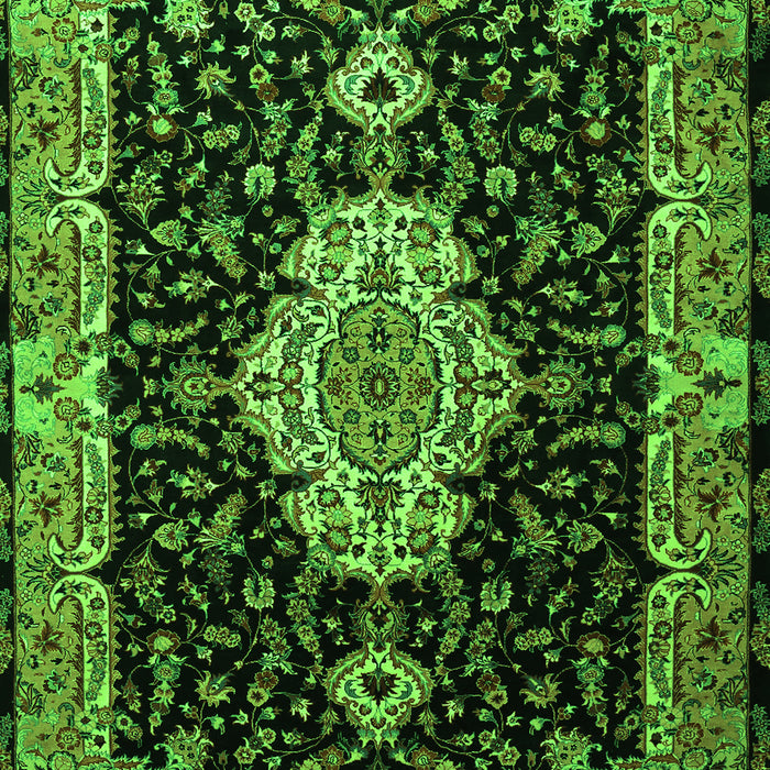 Medallion Green Traditional Rug, tr1561grn