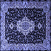 Square Medallion Blue Traditional Rug, tr1561blu