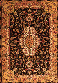 Medallion Orange Traditional Rug, tr1561org