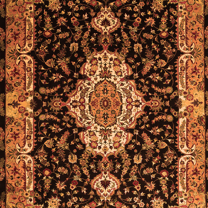 Medallion Orange Traditional Rug, tr1561org