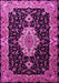 Machine Washable Medallion Pink Traditional Rug, wshtr1561pnk