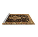 Sideview of Machine Washable Medallion Brown Traditional Rug, wshtr1561brn