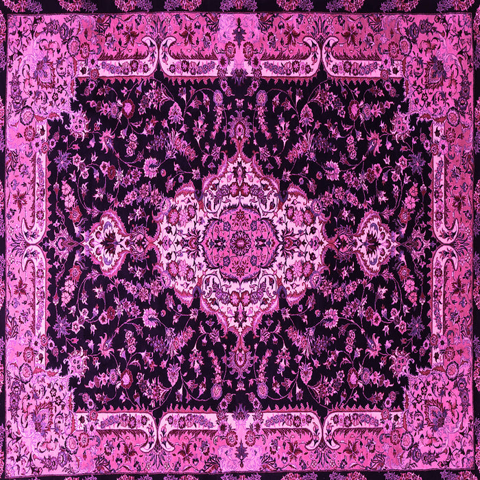 Square Medallion Pink Traditional Rug, tr1561pnk