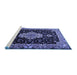 Sideview of Machine Washable Medallion Blue Traditional Rug, wshtr1561blu