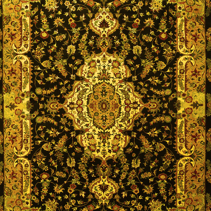 Medallion Yellow Traditional Rug, tr1561yw