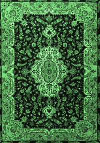 Medallion Emerald Green Traditional Rug, tr1561emgrn