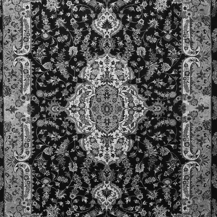Serging Thickness of Machine Washable Medallion Gray Traditional Rug, wshtr1561gry