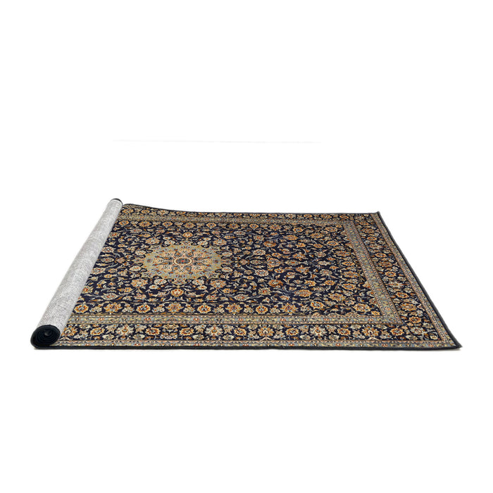 Sideview of Machine Washable Traditional Burgundy Brown Rug, wshtr1562