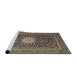 Sideview of Machine Washable Traditional Burgundy Brown Rug, wshtr1562