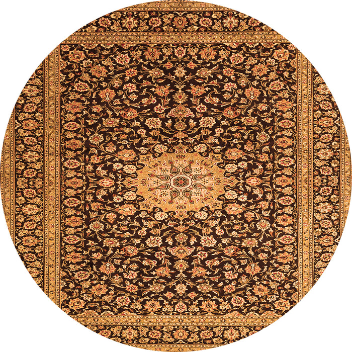 Machine Washable Medallion Orange Traditional Area Rugs, wshtr1562org