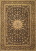 Machine Washable Medallion Brown Traditional Rug, wshtr1562brn