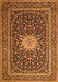 Medallion Orange Traditional Rug, tr1562org