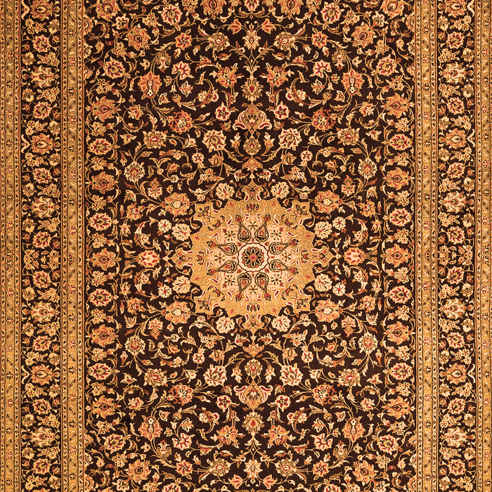 Serging Thickness of Machine Washable Medallion Orange Traditional Area Rugs, wshtr1562org