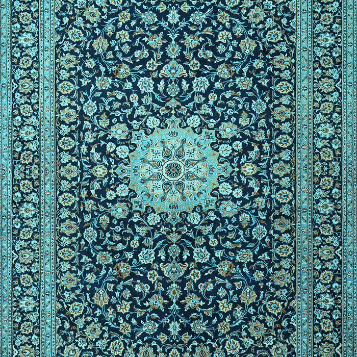 Medallion Light Blue Traditional Rug, tr1562lblu