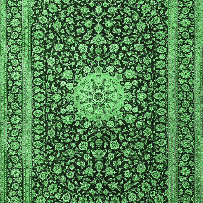 Medallion Emerald Green Traditional Rug, tr1562emgrn