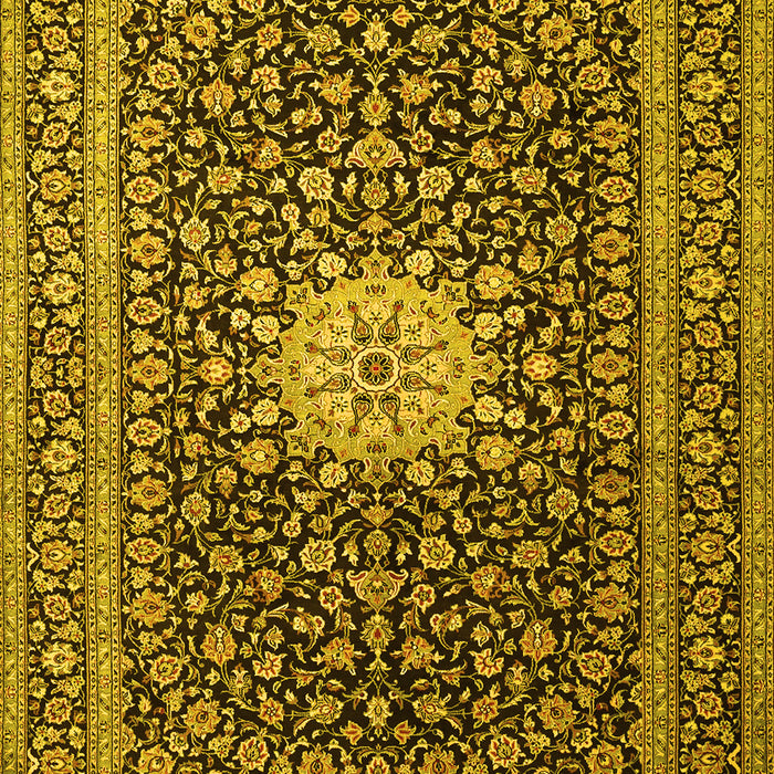 Medallion Yellow Traditional Rug, tr1562yw