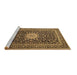 Sideview of Machine Washable Medallion Brown Traditional Rug, wshtr1562brn