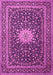 Machine Washable Medallion Pink Traditional Rug, wshtr1562pnk