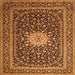 Serging Thickness of Medallion Orange Traditional Rug, tr1562org