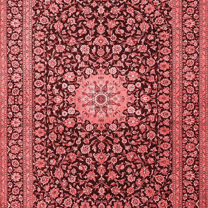 Machine Washable Medallion Red Traditional Rug, wshtr1562red