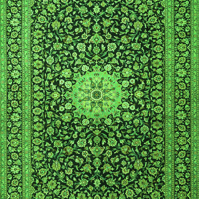 Serging Thickness of Machine Washable Medallion Green Traditional Area Rugs, wshtr1562grn