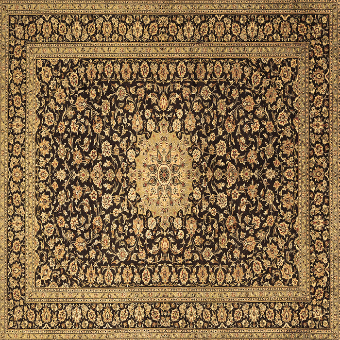Square Medallion Brown Traditional Rug, tr1562brn