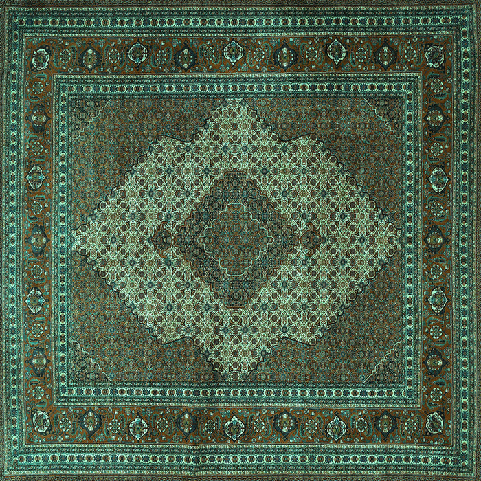 Square Machine Washable Persian Turquoise Traditional Area Rugs, wshtr1563turq