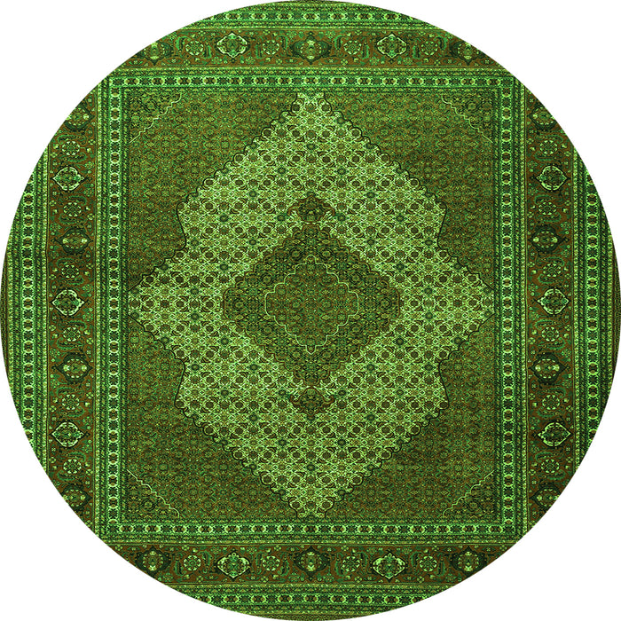 Square Persian Green Traditional Rug, tr1563grn