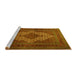 Sideview of Machine Washable Persian Yellow Traditional Rug, wshtr1563yw