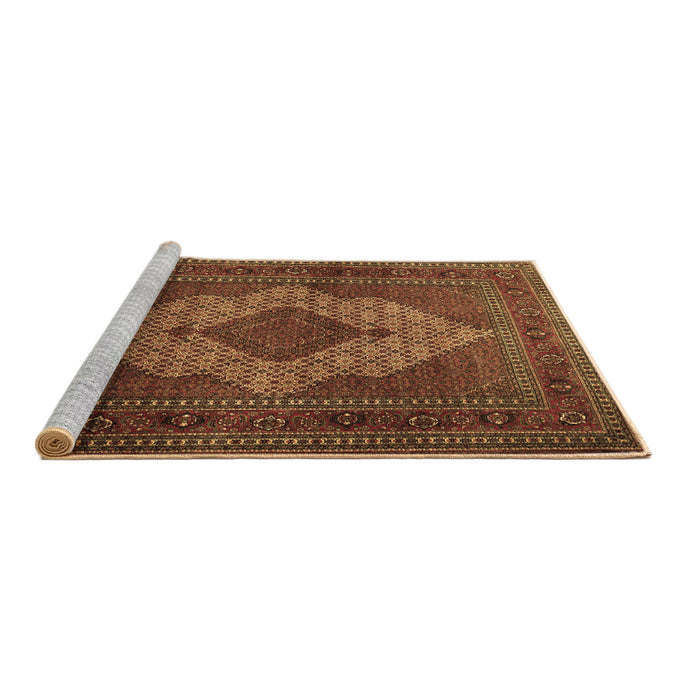 Sideview of Machine Washable Persian Brown Traditional Rug, wshtr1563brn