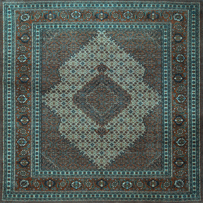 Square Machine Washable Persian Light Blue Traditional Rug, wshtr1563lblu