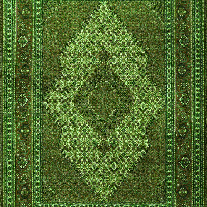 Serging Thickness of Machine Washable Persian Green Traditional Area Rugs, wshtr1563grn