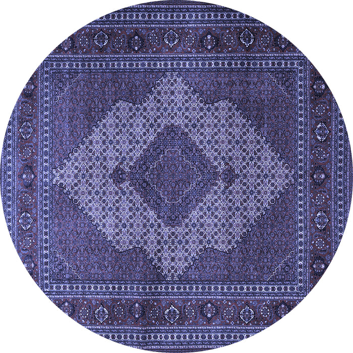 Round Machine Washable Persian Blue Traditional Rug, wshtr1563blu