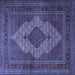 Square Persian Blue Traditional Rug, tr1563blu