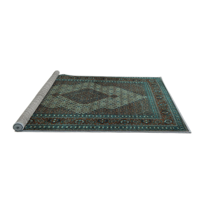 Sideview of Machine Washable Persian Light Blue Traditional Rug, wshtr1563lblu