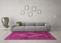 Machine Washable Persian Pink Traditional Rug, wshtr1563pnk