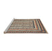 Sideview of Machine Washable Traditional Brown Rug, wshtr1564