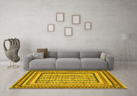 Machine Washable Persian Yellow Traditional Rug, wshtr1564yw