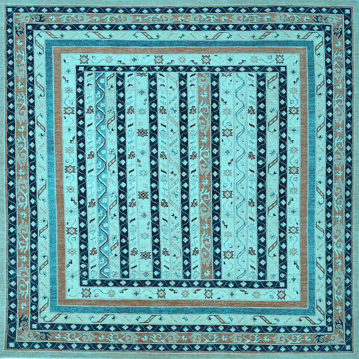 Square Machine Washable Persian Light Blue Traditional Rug, wshtr1564lblu