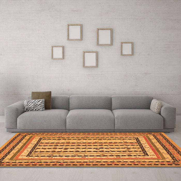 Machine Washable Persian Orange Traditional Area Rugs in a Living Room, wshtr1564org