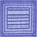 Square Machine Washable Persian Blue Traditional Rug, wshtr1564blu