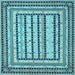 Square Persian Light Blue Traditional Rug, tr1564lblu