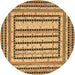 Round Persian Brown Traditional Rug, tr1564brn