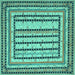 Square Machine Washable Persian Turquoise Traditional Area Rugs, wshtr1564turq