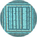 Round Persian Light Blue Traditional Rug, tr1564lblu