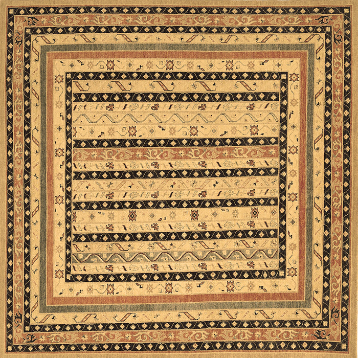 Square Persian Brown Traditional Rug, tr1564brn
