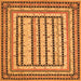 Round Machine Washable Persian Orange Traditional Area Rugs, wshtr1564org