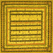 Square Machine Washable Persian Yellow Traditional Rug, wshtr1564yw