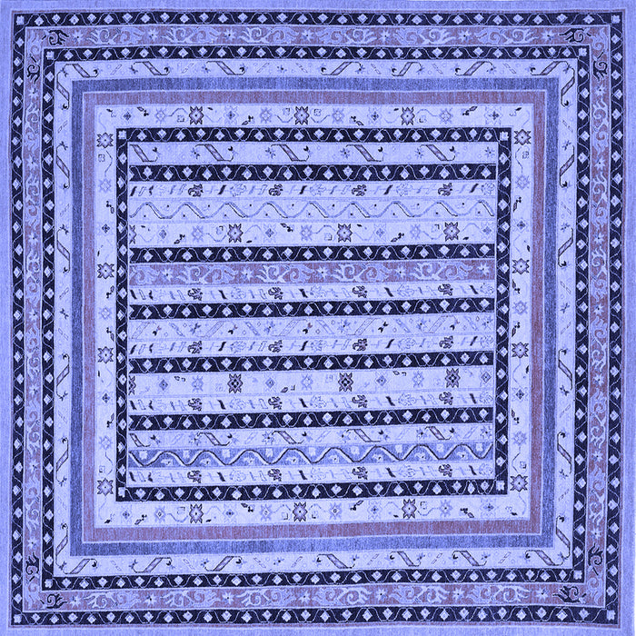 Square Persian Blue Traditional Rug, tr1564blu