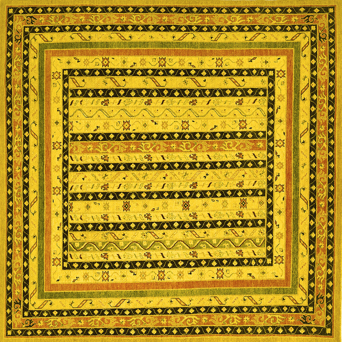 Square Persian Yellow Traditional Rug, tr1564yw